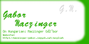 gabor maczinger business card